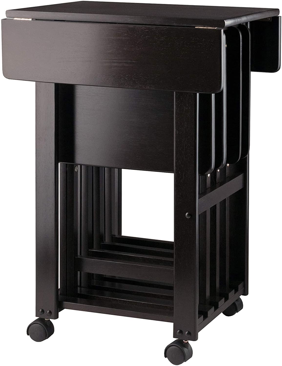 Sophia 5-Piece Folding Snack Tray Set with Storage Stand