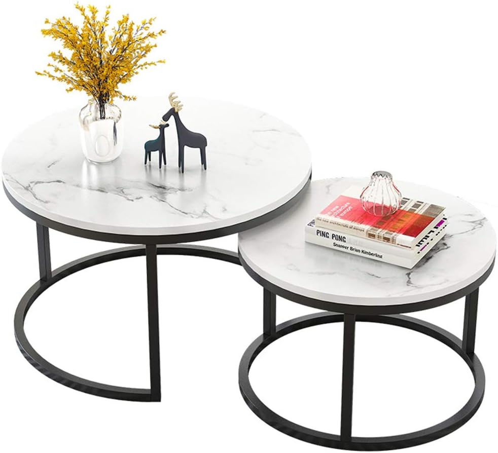Side Table Pedestal Tables for Living Room, Modern Round Coffee Tables