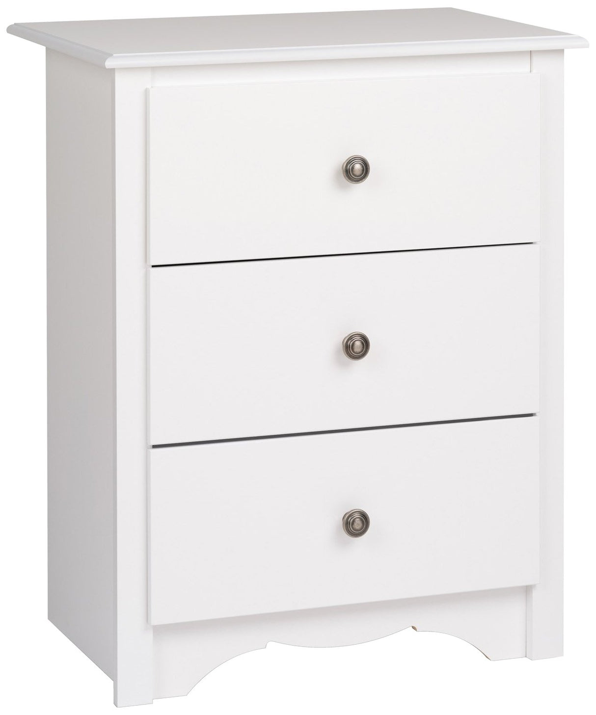 Sonoma White and Black Tall 3-Drawer Nightstand