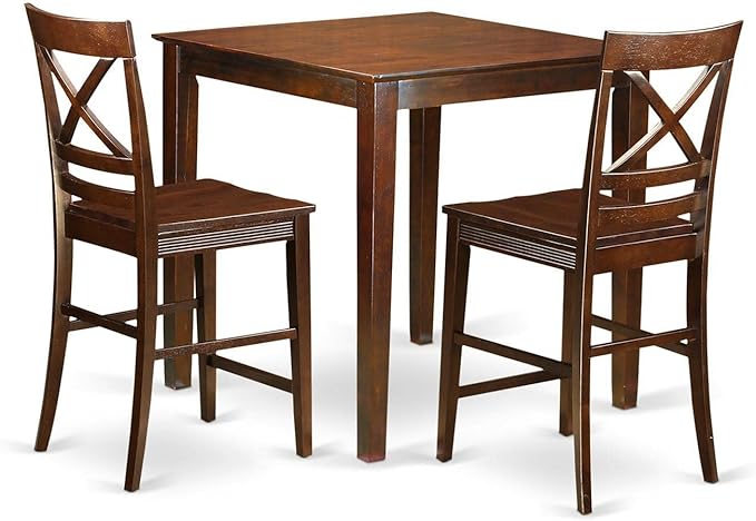 VNQU5-MAH-W 5 Piece Counter Height Pub Set Includes a Square Dining Room Table and 4
