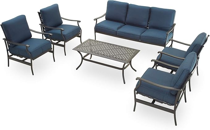 Patio Conversation Set Cushioned Outdoor Furniture Sets with All Weather Galvanized