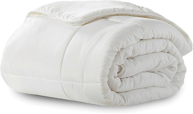 Microfiber Down-Alternative Solid Color Comforter - Khaki - Full/Queen (90"x90")