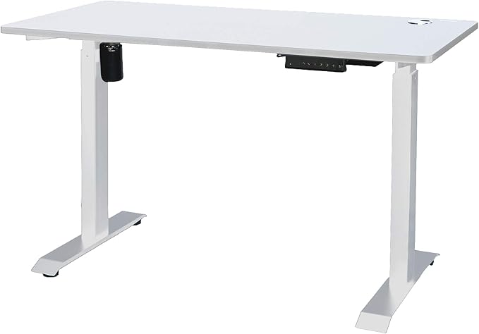 Electric Height Adjustable Single Motor Desk Frame w/Tabletop, 45.25 Inch Max Height