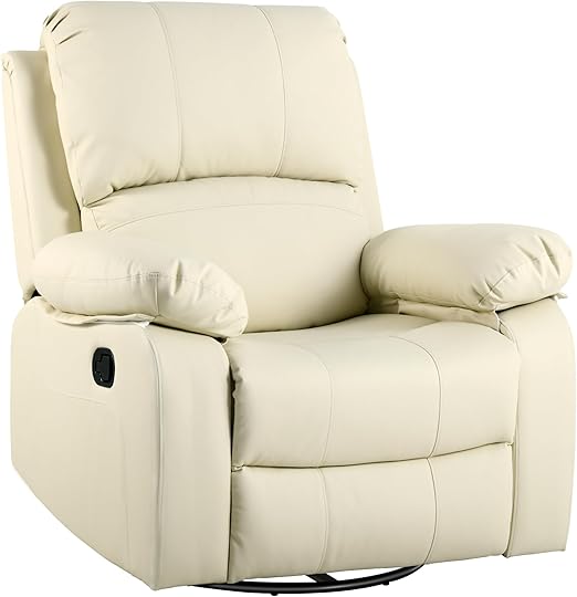 Yitahome 360° Swivel Rocker Recliner Chair – Faux Leather with Adjustable Backrest
