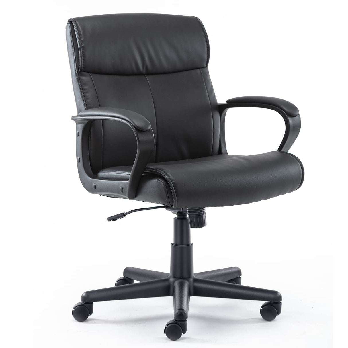 Executive Office Chair with Padded Armrests Mid Back Lumbar Support