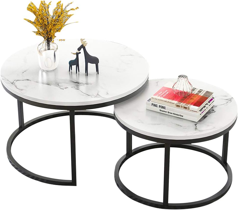Simple Stackable Coffee Table,Living Room Round Nesting Tables