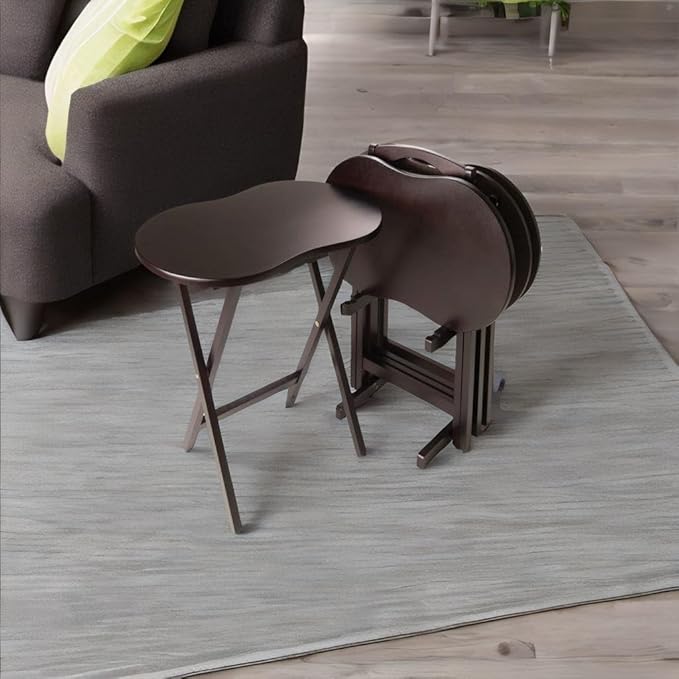 Wood Dylan 5-Piece Oversize Snack Table Set (Solid Wood Brienda)