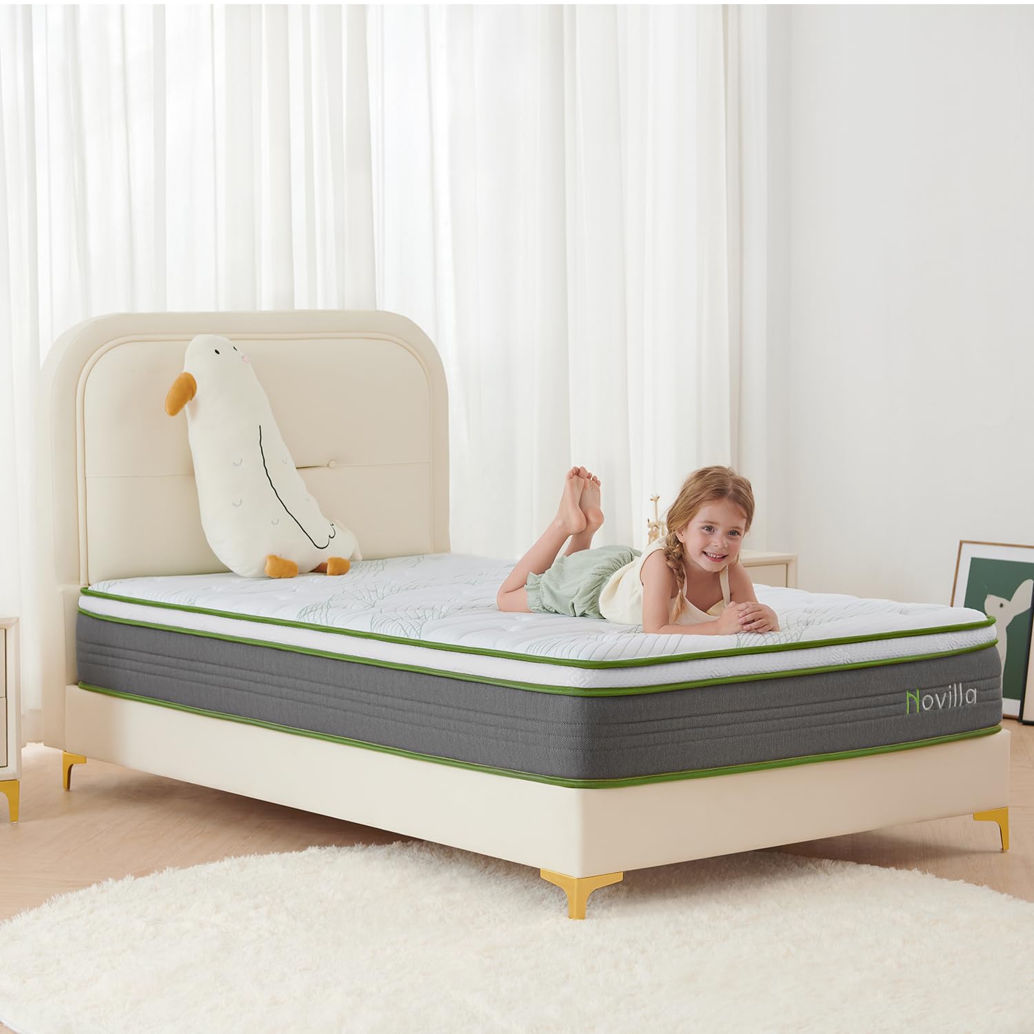 Twin Size Mattress, 10 Inch Hybrid Mattress in a Box