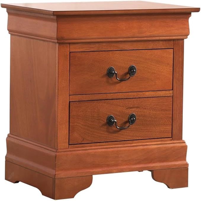 Louis Phillipe 2 Drawer Nightstand in Cherry