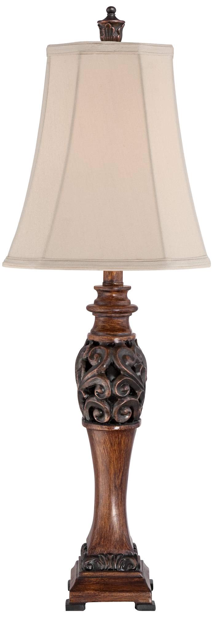 Exeter Traditional Table Lamps Set of 2 - 30" Bronze Carved Leaf Design