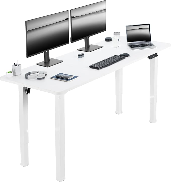 Electric Height Adjustable 71 x 30 inch Memory Stand Up Desk, Black Extra Deep Table Top