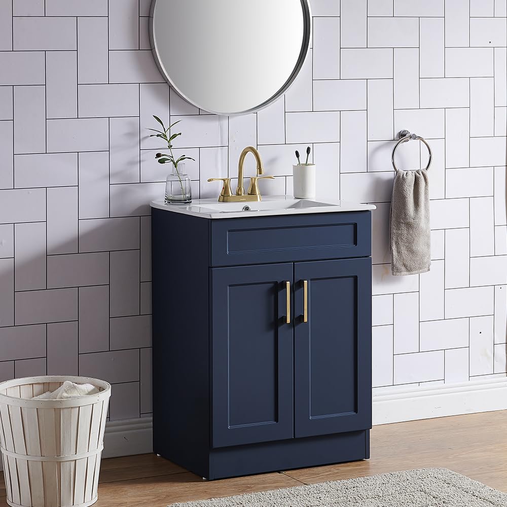 24 Inch Small Blue Bathroom Vanity with Sink