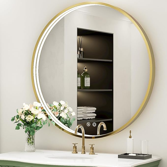 Black Frame Round Mirror,Round Bathroom Mirror