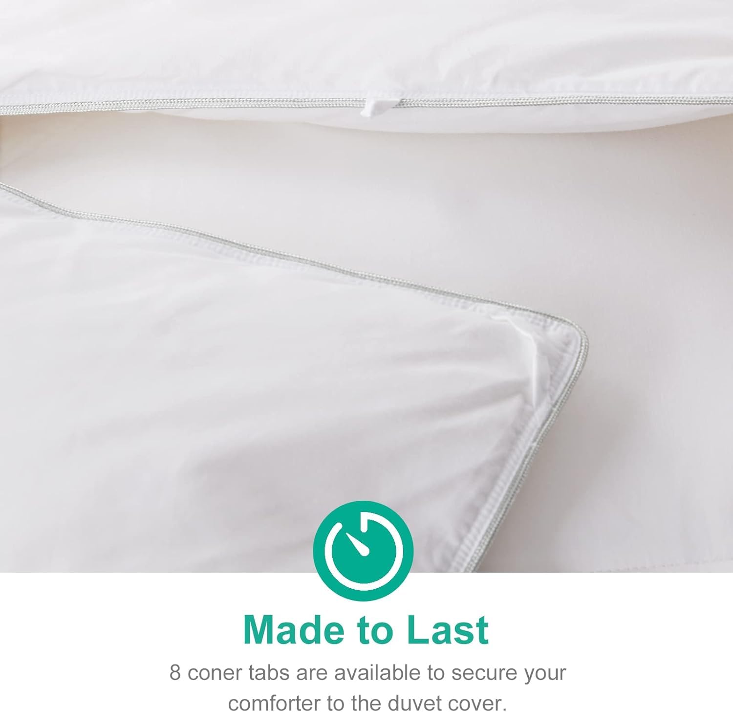 APSMILE All Season Goose Feather Down Comforter Queen Size - Ultra-Soft 750 Fill-Power Hotel Collection Duvet Insert Fluffy Medium Warm Quilt Comforter with Corner Tabs(90x90, White)