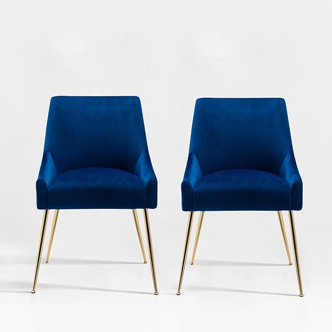 Carlo Upholstered Velvet Accent Chair with Gold Metal Legs, Black