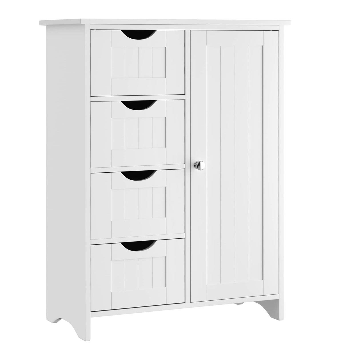 Bathroom Storage Cabinet, Floor Cabinet with 4 Drawers and 1 Adjustable Shelf