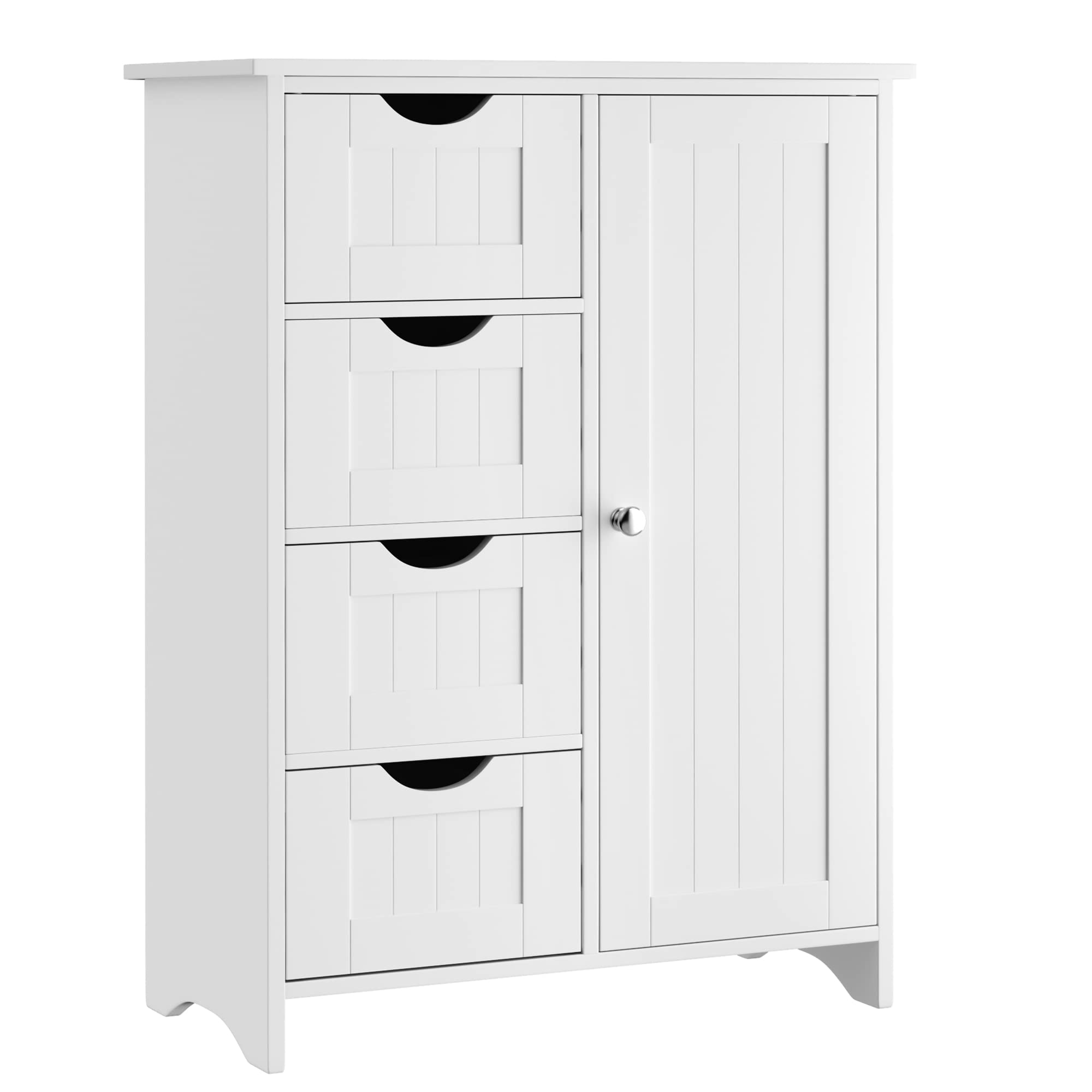 Bathroom Storage Cabinet, Floor Cabinet with 4 Drawers and 1 Adjustable Shelf