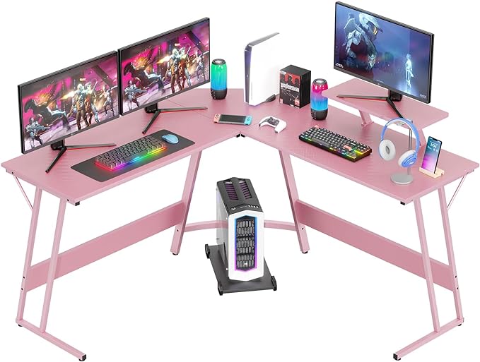 L Shaped 51 Inch Gaming Desk,Corner Computer Desk,PC Gaming Desk,Writing