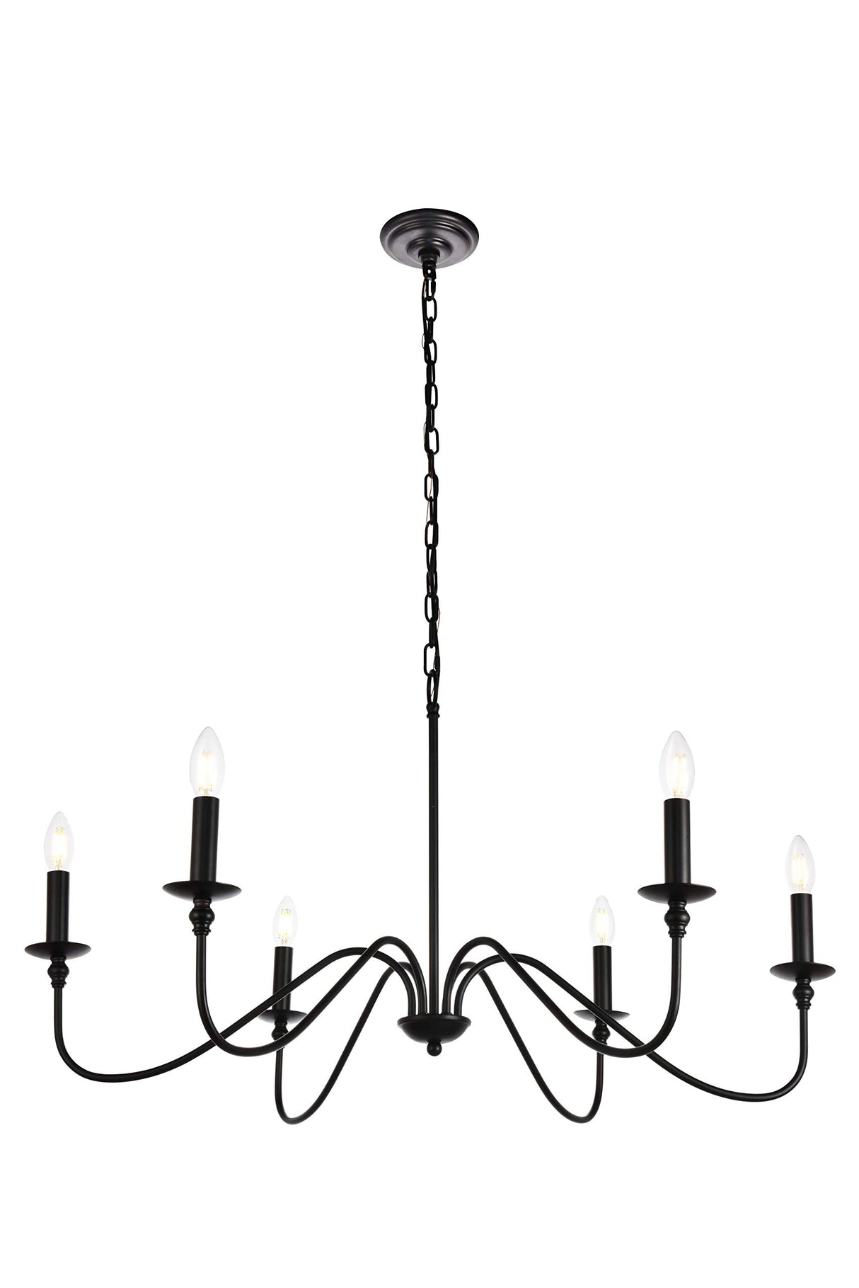 World AMW15018D36MB Chandelier, Black