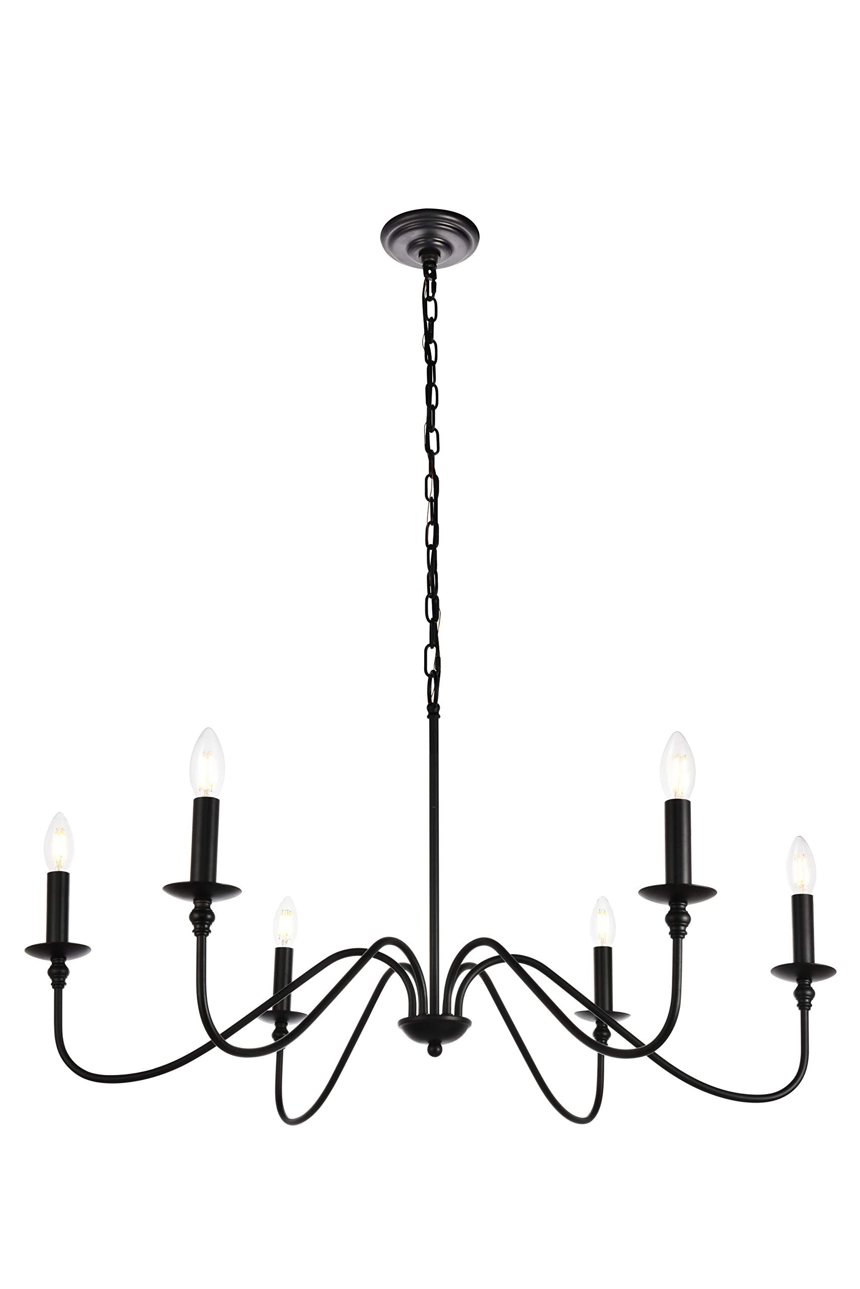World AMW15018D36MB Chandelier, Black