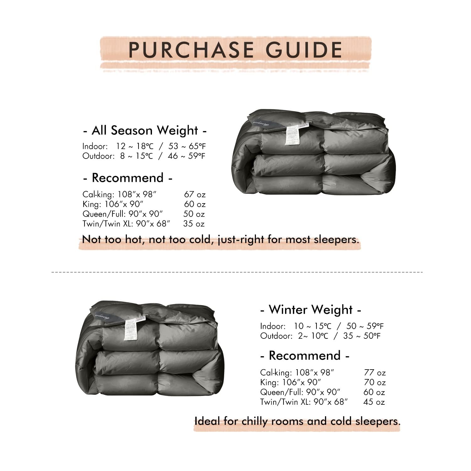 Premium Feathers Down Comforter California King Size All Season Gray 100% Cotton Cover