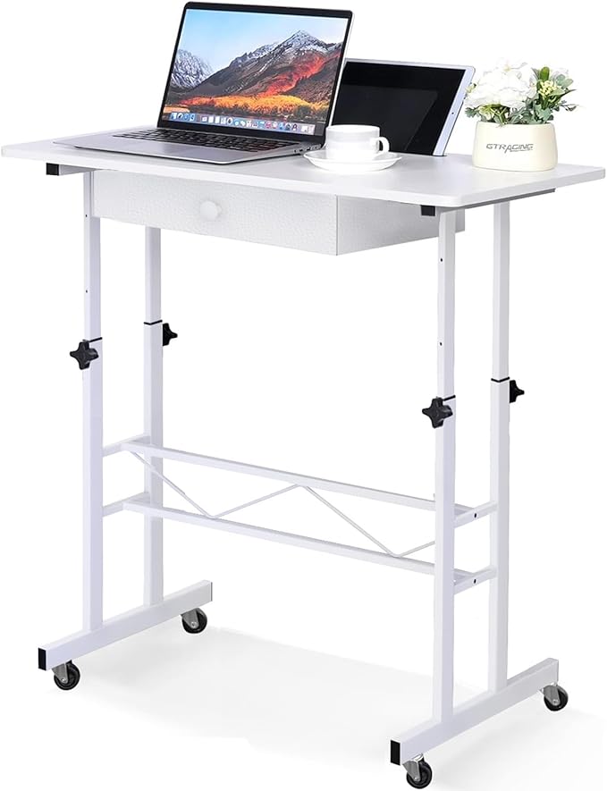 Small Standing Desk Adjustable Height Small Computer Desk Mobile Portable