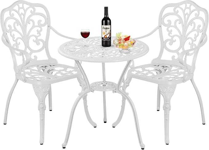 Bistro Table and Chairs Set of 2,Patio Bistro Sets 3 Piece Outdoor with 1.97 Umbrella Hole