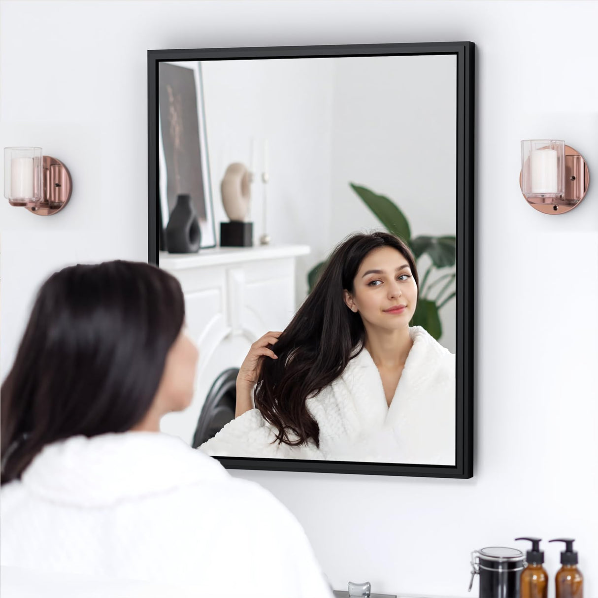 24x30 Inch Medicine Cabinet Mirror Black Bathroom Medicine Cabinet