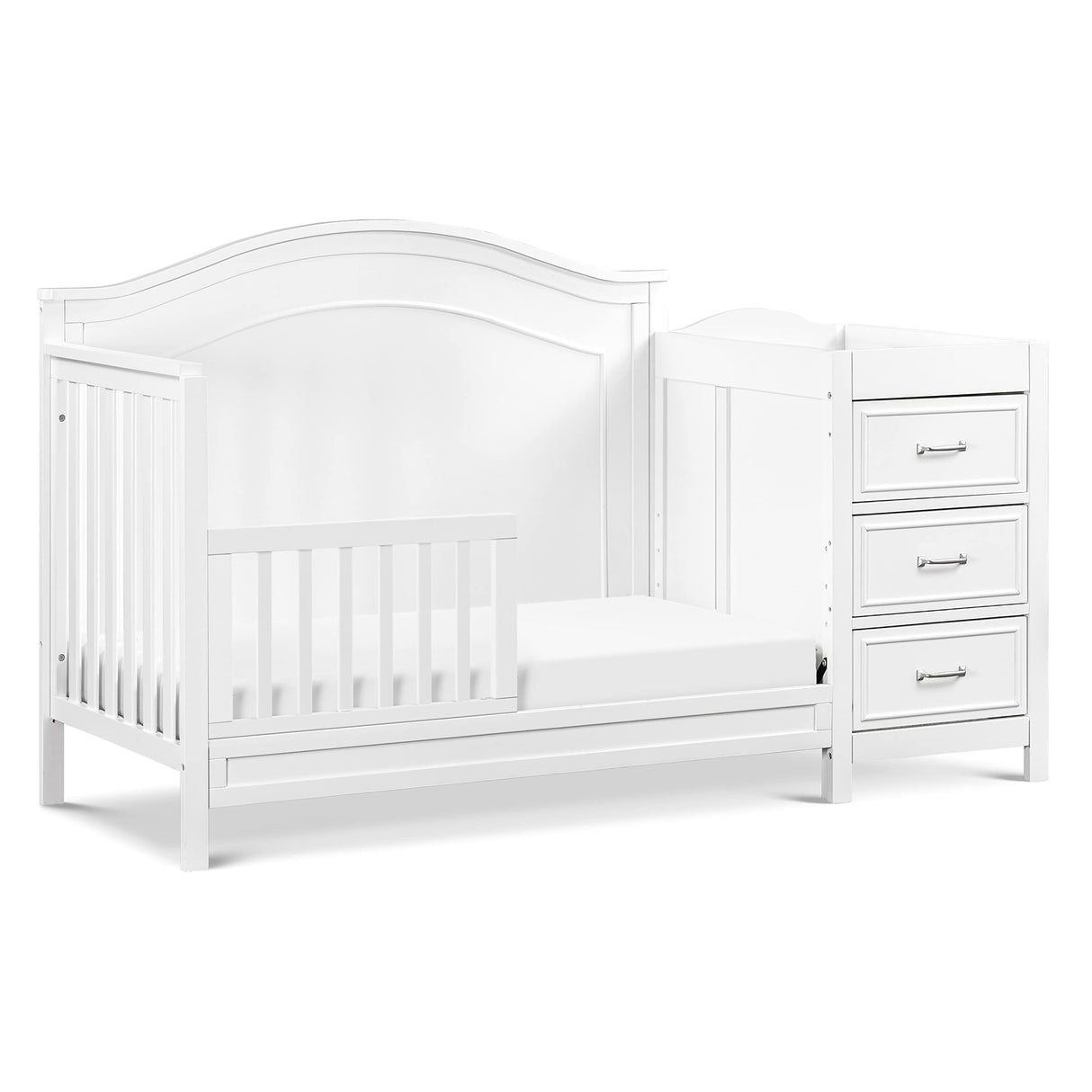 4-in-1 Convertible Crib and Changer Combo in White