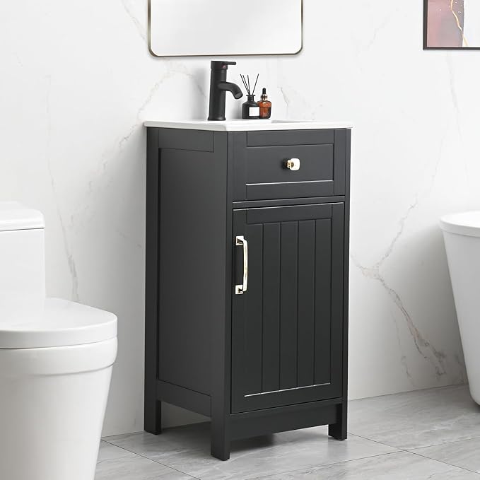 36-Inch Modern Bathroom Vanity with Sink, Large Freestanding Storage Cabinet