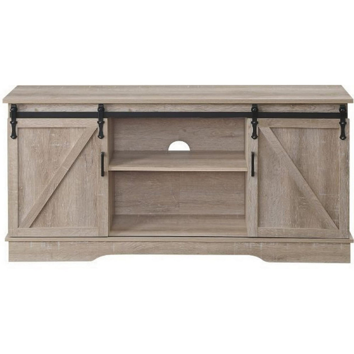 Versatile Rectangular Wooden TV Stand, Brown
