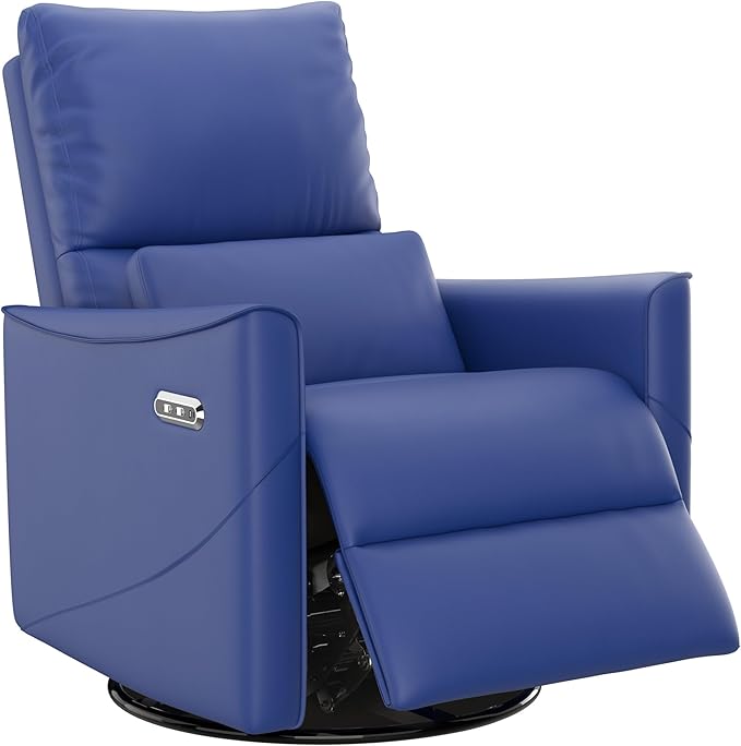 Power Glider Recliner Chair – Swivel Rocking Nursery Seat with Lumbar Support