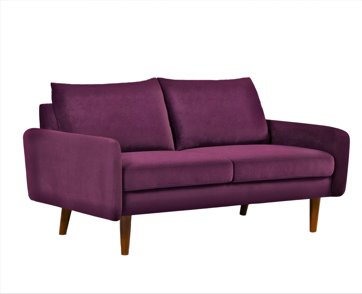 Kent Velvet Loveseat Sofa for Modern Living Rooms and Compact Spaces