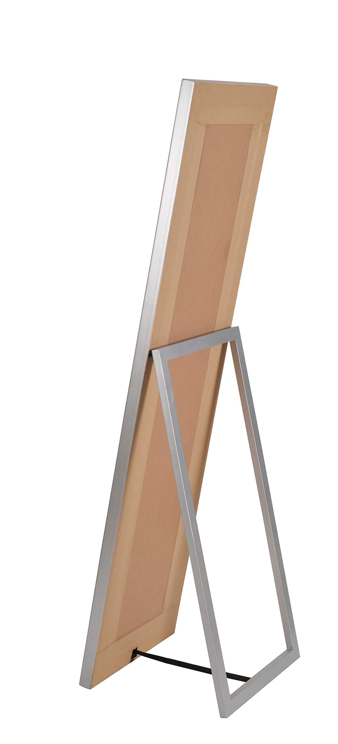 Kenroy Home Modern Stand Mirror with Beveled Mirror Frame ,64 Inch Height, 18 Inch Width, 1 Inch Ext. with Silver