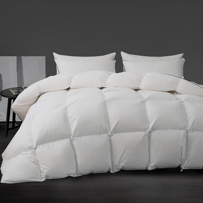 Hungarian Goose Down Comforter Twin Size - 850 Fill Power Medium Warmth for All Season Duvet