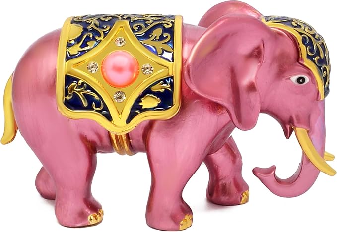 Blue Lucky Elephant Good Fortune Protection Home Statue Office Decor Figurine (Blue)