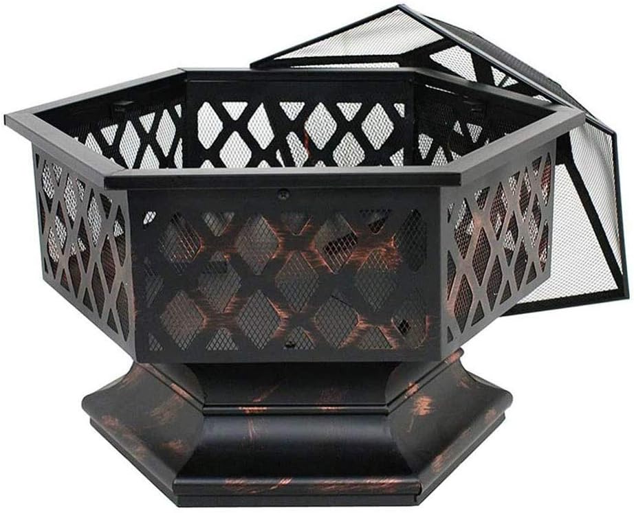 Outdoor Fire Pits Portable Metal Fire Pit Hexagon Design Fireplace Stove
