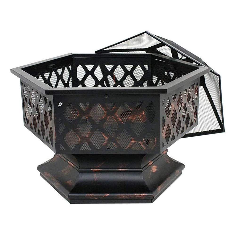 Outdoor Fire Pits Portable Metal Fire Pit Hexagon Design Fireplace Stove