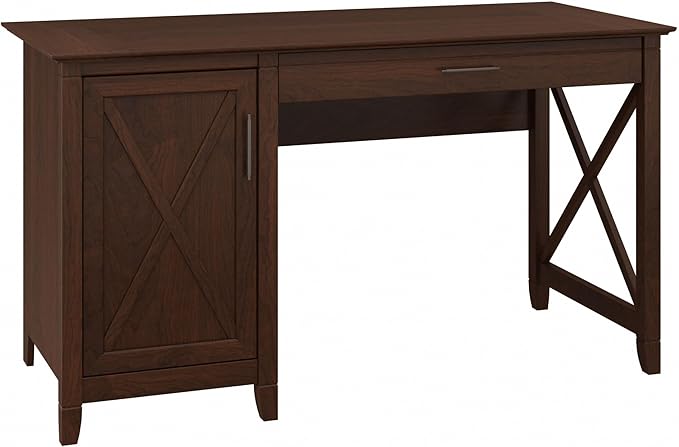 Key West Computer Desk with Storage | Farmhouse PC Table for Home Office in Linen