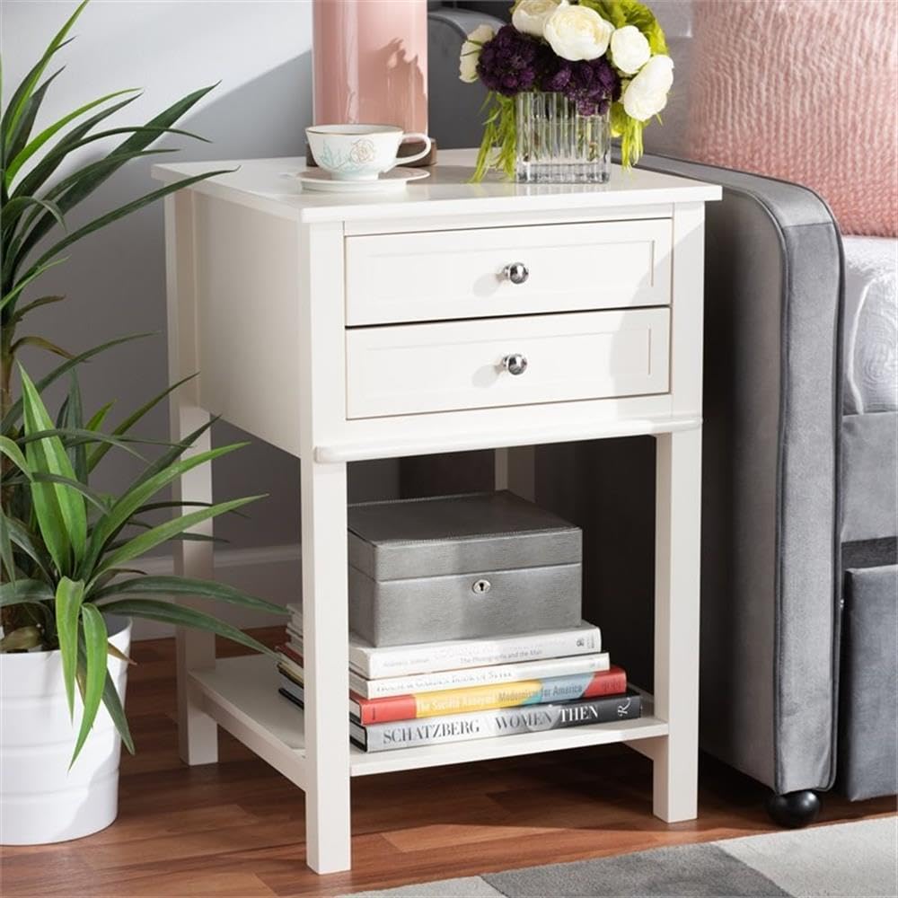 2-Drawer Wood Nightstand