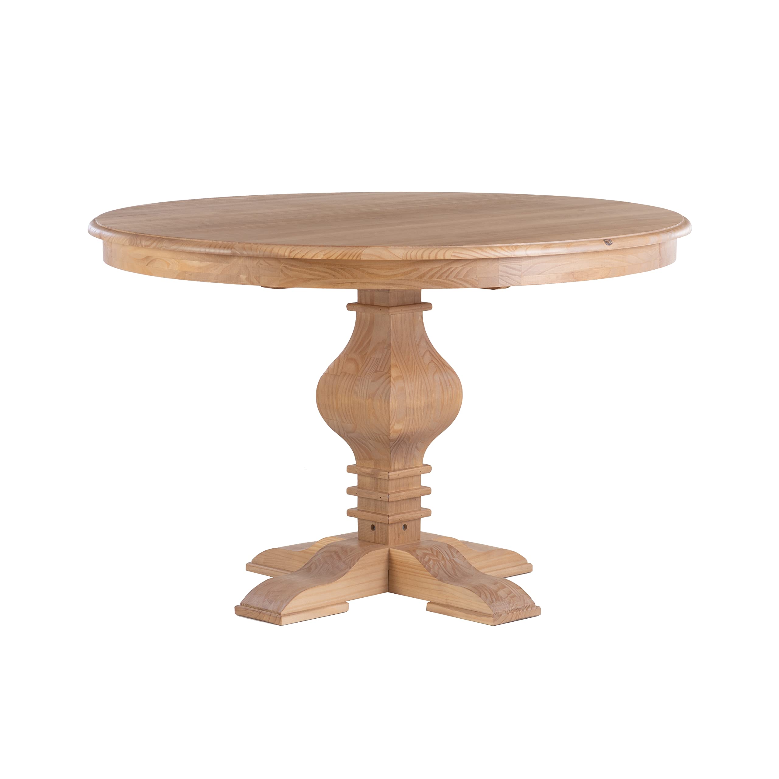 Rustic Honey Natural Pedestal Round Top Sophia Dining Table
