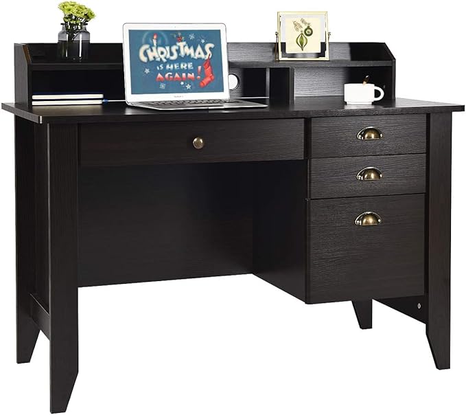 Computer Desk with 4 Drawers and Hutch, 47.5ā Home Office Computer Desks