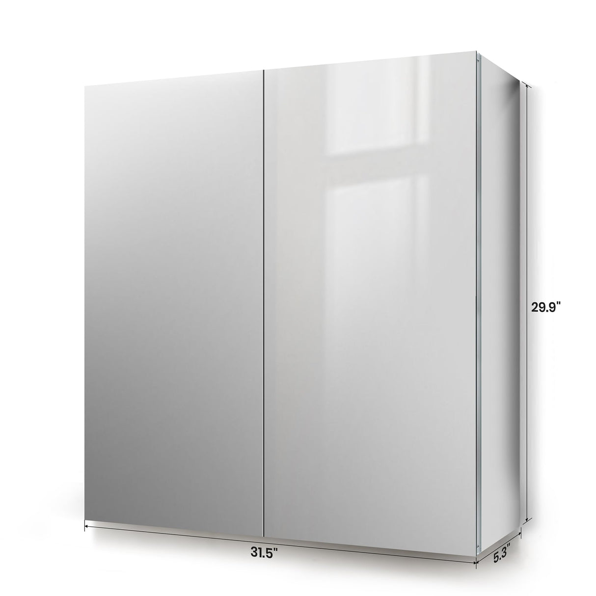 29 x 31.5 in Double Door Medicine Cabinet with Mirror, Adjustable Shelves & Durable