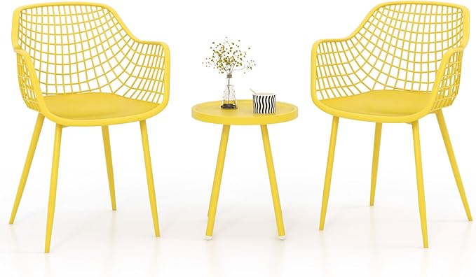 3 Piece Patio Bistro Set, All Weather Heavy Duty Table and Chairs Set of 2