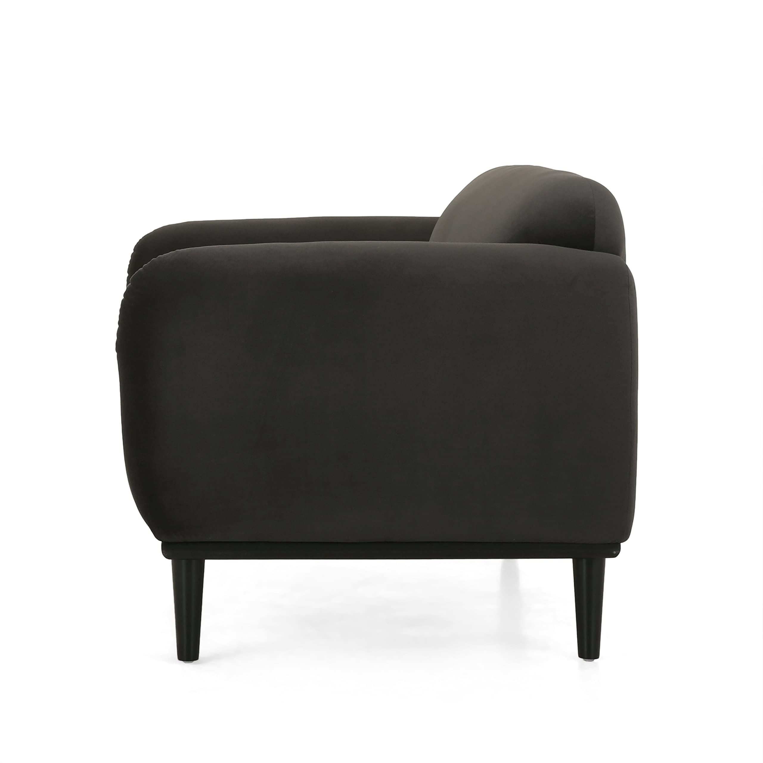 Chaparral Loveseat - Velvet - Dark Gray/Matte Black
