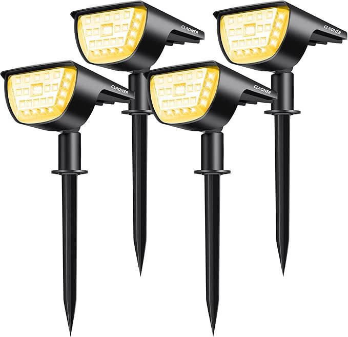 Solar Spot Lights Outdoor, 3 Lighting Modes IP65 Waterproof Solar Lights Outdoor