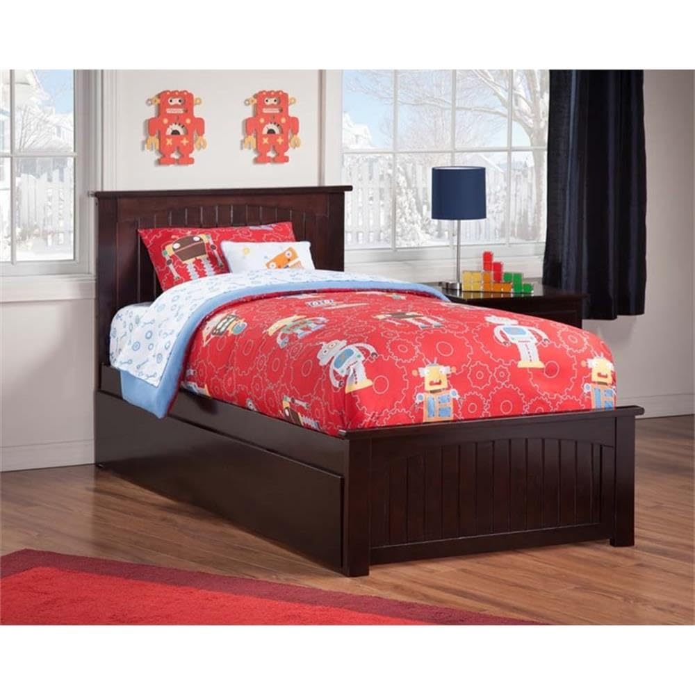 Twin Trundle Platform Bed in Espresso