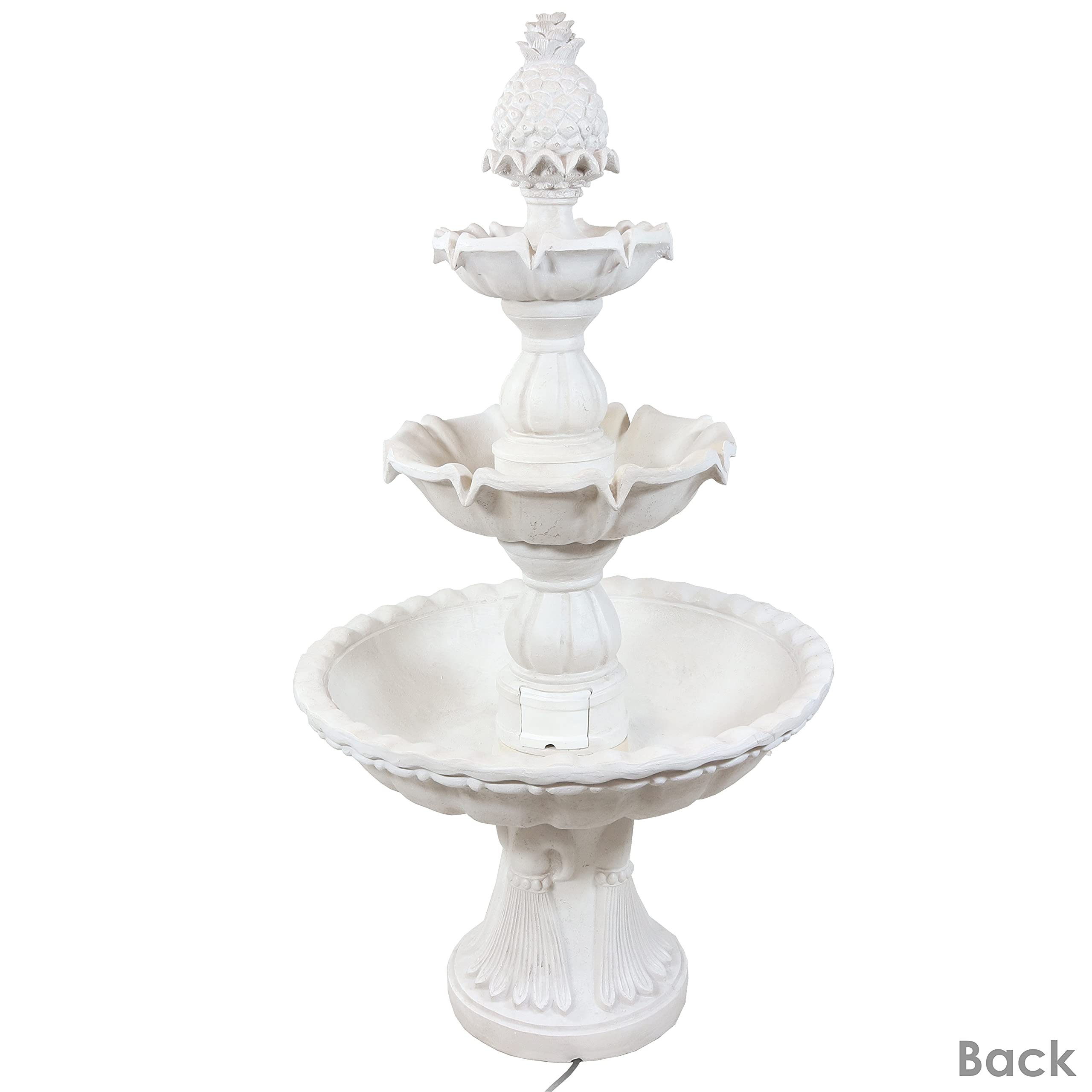 57" H Welcome 3-Tier Water Fountain - Large Electric Water Fountain with Pineapple Topper