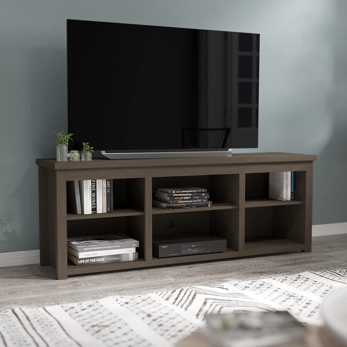 Kilead TV Stand for up to 80" TVs - Modern Espresso Finish