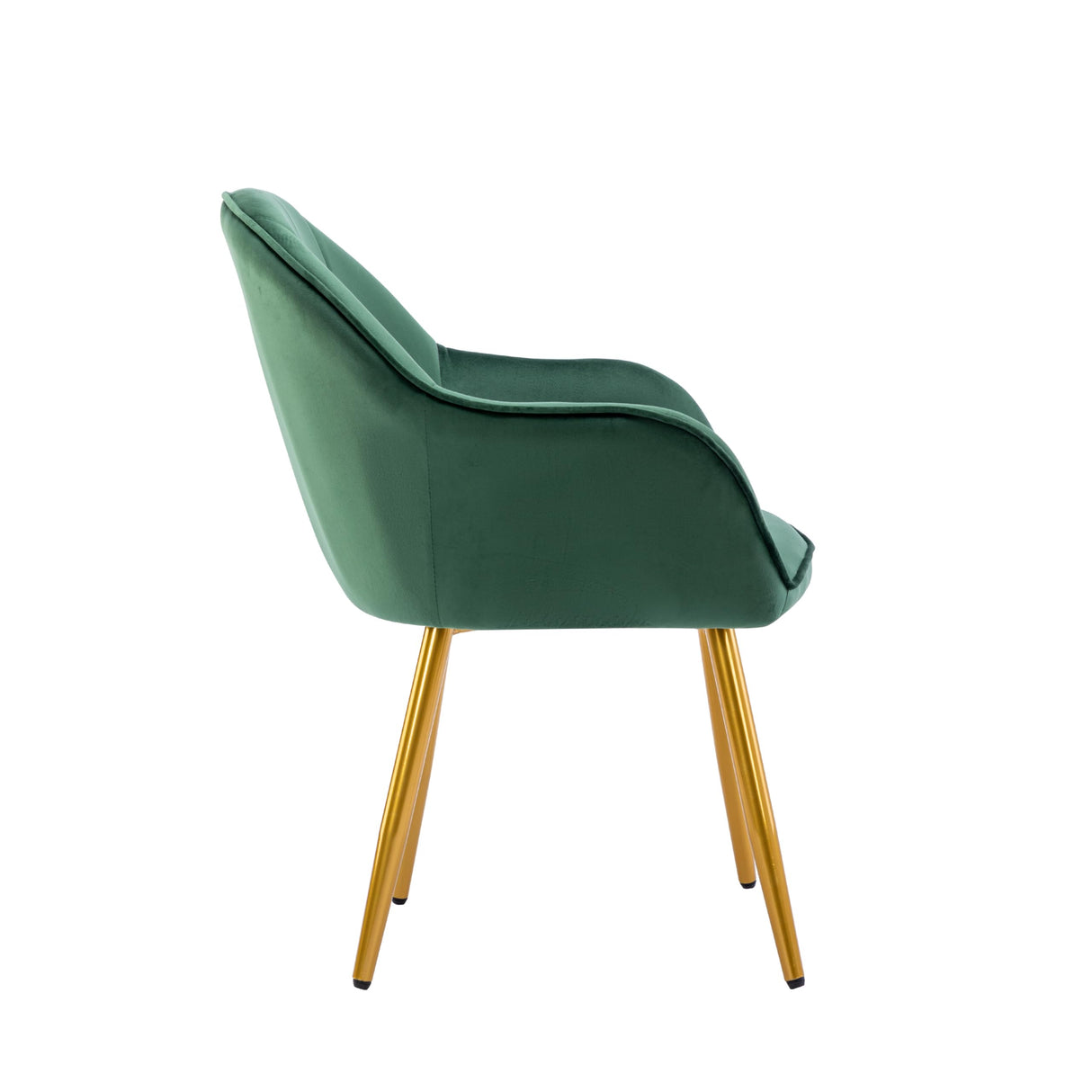 Yari Dining Room Chair with Luxurious Velvet Upholstery and Gilded Chrome Legs (Sleek